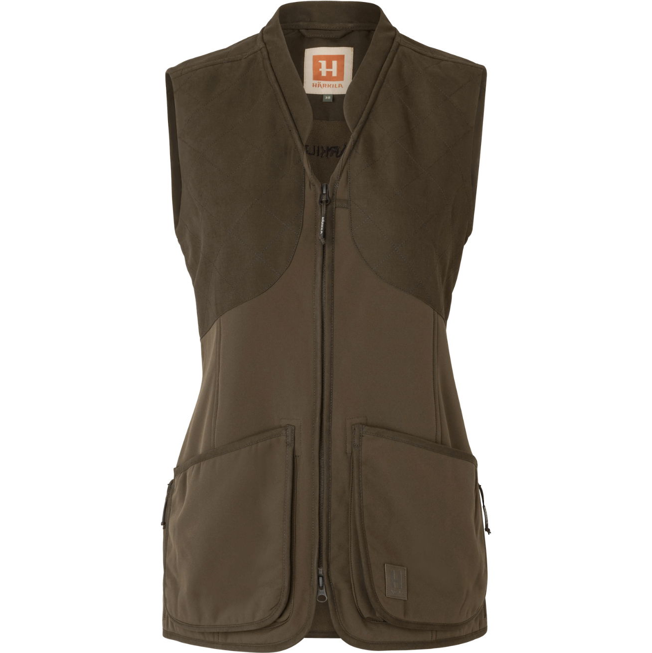 2026 Harkila Womens Skye Shooting Waistcoat 117450022004 - Willow Green / Shadow Brown